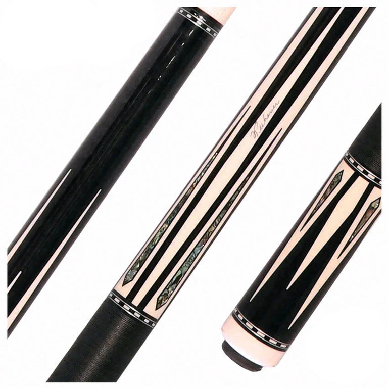 Pechauer Pro Series P23R Ebony-Stained Maple with Sim. Ivory Points and Abalone Inlays Pool Cue with Irish Linen Wrap