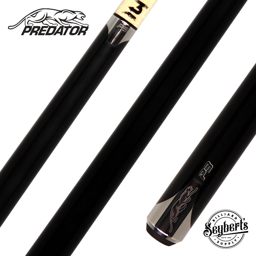 Predator P3 Cue - Black No Wrap - Seybert's Billiards Supply