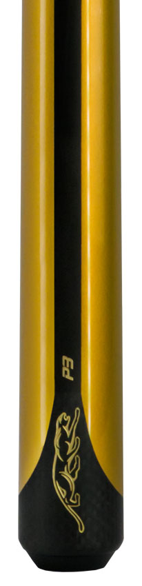 Predator P3 Metallic Gold No Wrap Pool Cue - Uniloc