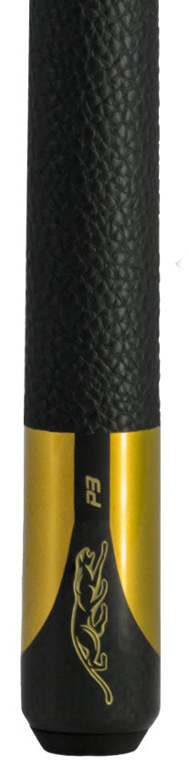 Predator P3 Metallic Gold Pool Cue with Luxe Leather Wrap - Uniloc