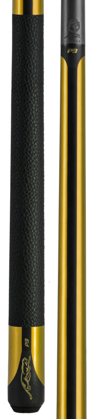 Predator P3 Metallic Gold Pool Cue with Luxe Leather Wrap - Uniloc