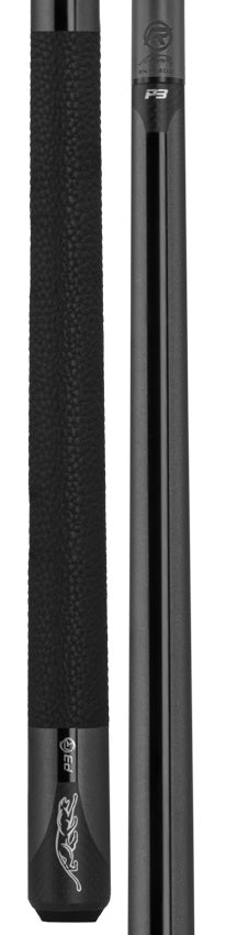 Predator P3 Metallic Gray Uniloc Luxe Leather Wrap Pool Cue - P3GRYLL