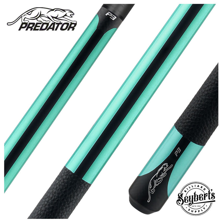 Predator P3 Teal Pool Cue with Luxe Leather Wrap - Uni-loc