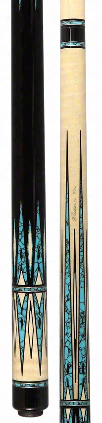 Pechauer Limited Edition PL32 Natural Stained Maple with Turquoise Points Pool Cue - PROGRESSIVE