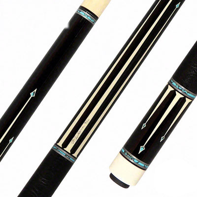 Pechauer Limited Edition PL33 Ebony with Sim. Ivory Points and Turquoise Inlays Pool Cue