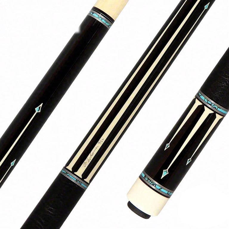 Pechauer Limited Edition PL33 Ebony with Sim. Ivory Points and Turquoise Inlays Pool Cue