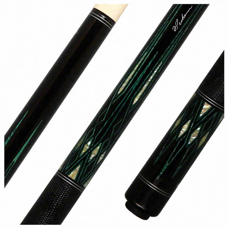 Pechauer Limited Edition PL34 Ebony with Malachite and Abalone Points Pool Cue