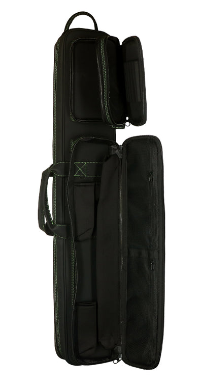 Jacoby Silver Fox Butterfly 2.0 Green 4x8 Soft Pool Cue Case - JCSFB4X8GRN