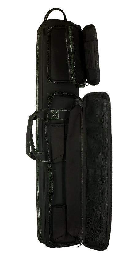 Jacoby Silver Fox Butterfly 2.0 Green 4x8 Soft Pool Cue Case - JCSFB4X8GRN