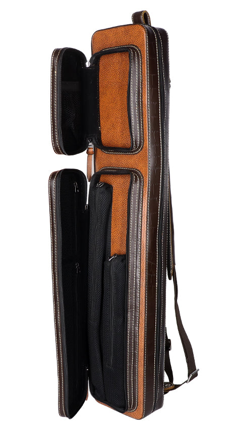 Triple 60 Fedor Gorst Limited 4X8 Custom Two-Tone Brown Leather Butterfly Soft Cue Case