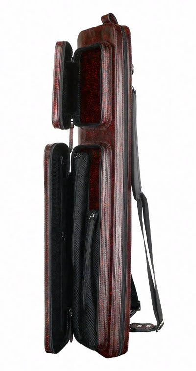 Triple 60 Margaret Styer Limited Edition 3x6 Signature Two-Tone Burgundy/Red Leather Butterfly Soft Cue Case