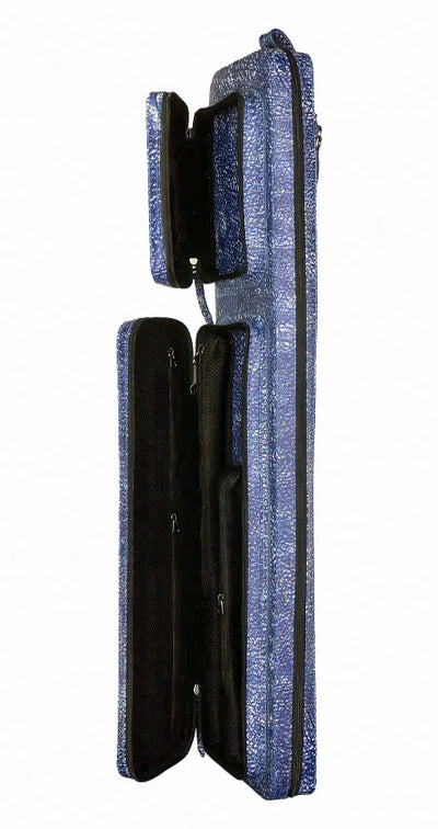 Triple 60 Margaret Styer Limited Edition 3x6 Custom Two-Tone Blue/White Leather Butterfly Soft Cue Case - PROGRESSIVE DISCOUNT
