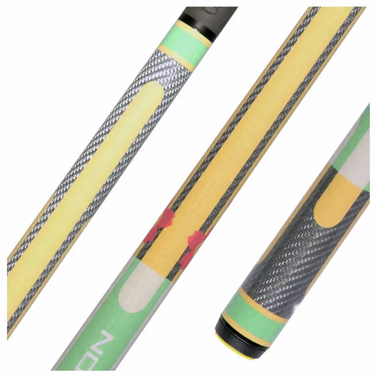 Poison Candy Sugar No Wrap Pool Cue - Light Green and Peach with 12.4mm Venom Carbon Shaft