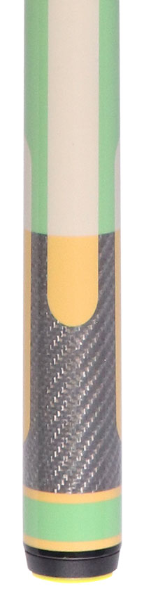 Poison Candy Sugar No Wrap Pool Cue - Light Green and Peach with 12.4mm Venom Carbon Shaft