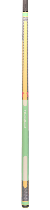Poison Candy Sugar No Wrap Pool Cue - Light Green and Peach with 12.4mm Venom Carbon Shaft