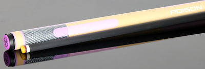 Poison Candy Sugar No Wrap Pool Cue - Peach and Lavender with 12.4mm Venom Carbon Shaft