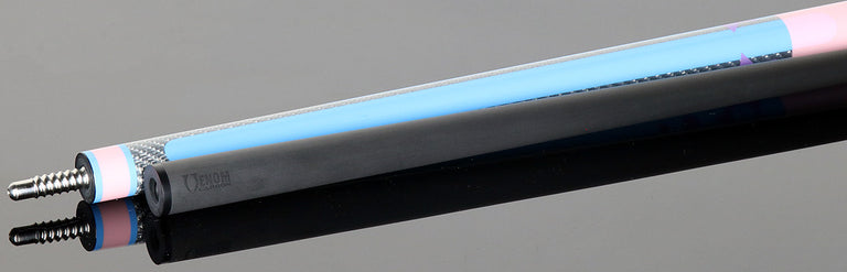 Poison Candy Sugar No Wrap Pool Cue - Pink and Light Blue with 12.4mm Venom Carbon Shaft