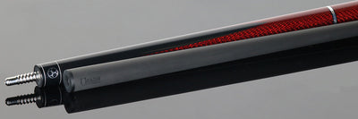 Poison Maelith No Wrap Pool Cue - Black and Red with 12.4mm Venom Carbon Shaft