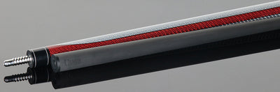Poison Maelith No Wrap Pool Cue - Gray and Red with 12.4mm Venom Carbon Shaft