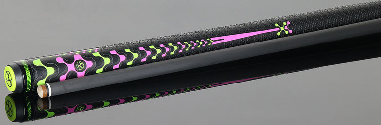 Poison VX BRK Sport Wrap Break Pool Cue - Green and Pink with Venom Carbon Shaft