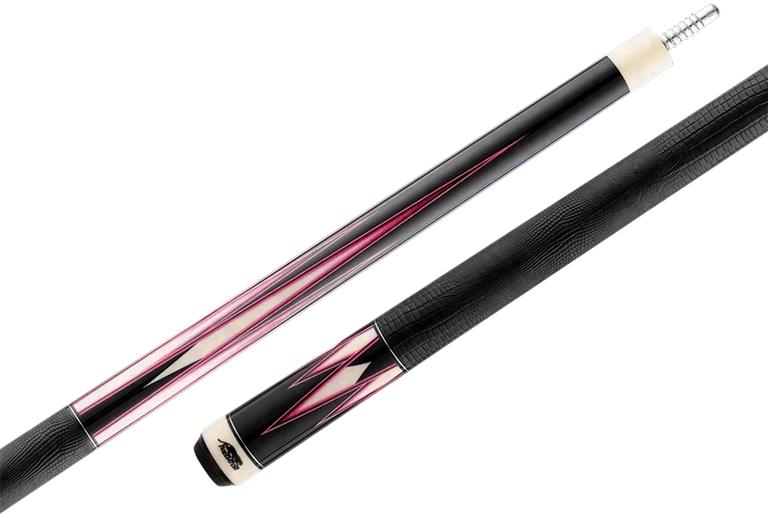 Predator Truesplice 16 Ebony Forearm with Pink and Black Veneers Pool Cue with Lizard Wrap - Radial