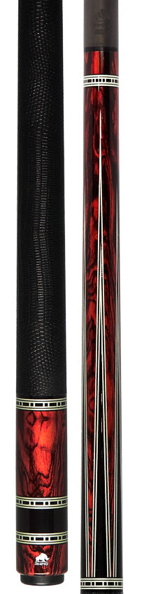 Rhino Retro Series Cocobolo Graphic Carbon Pool Cue with Embossed Lizard Wrap