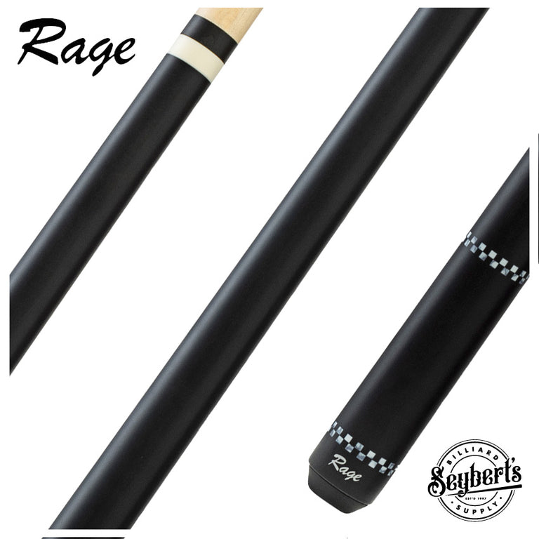 Rage Black Checkers Wrapless Play Cue