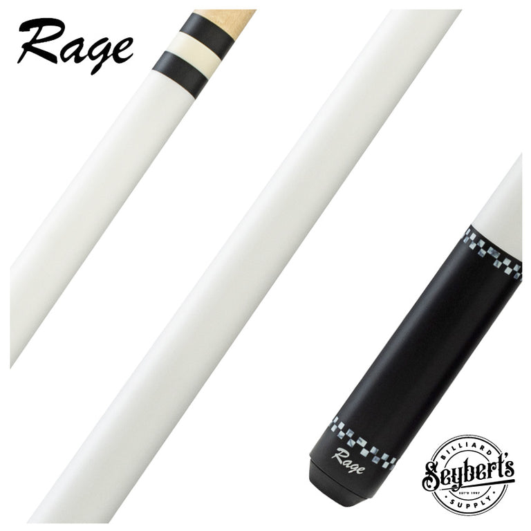 Rage White Checkers Wrapless Play Cue