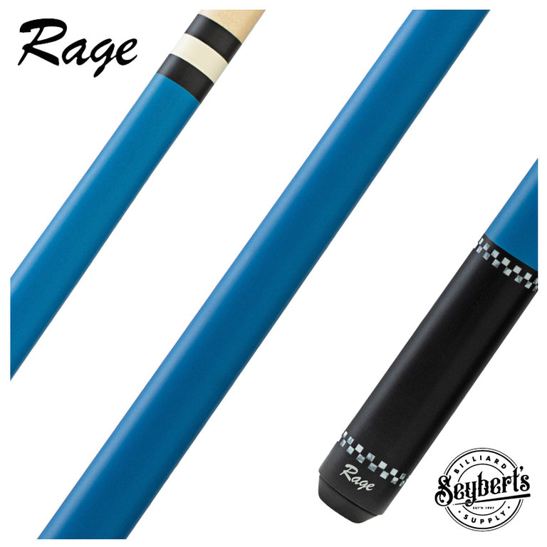 Rage Highway Blue with Checkers Wrapless Play Cue