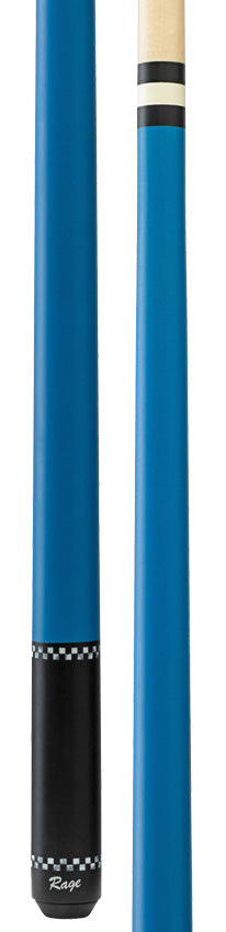 Rage Highway Blue with Checkers Wrapless Play Cue