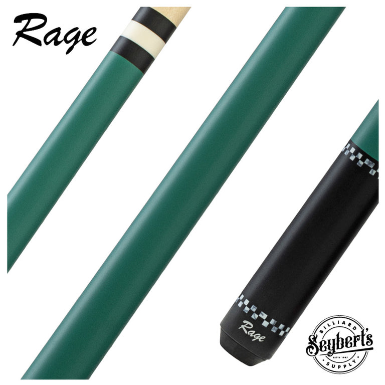 Rage Forest Green with Checkers Wrapless Play Cue