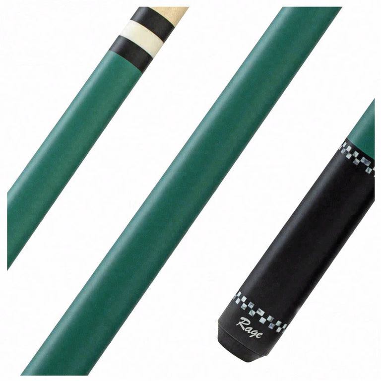 Rage Forest Green with Checkers Wrapless Play Cue