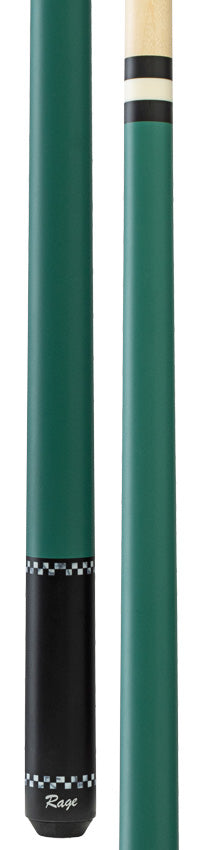 Rage Forest Green with Checkers Wrapless Play Cue