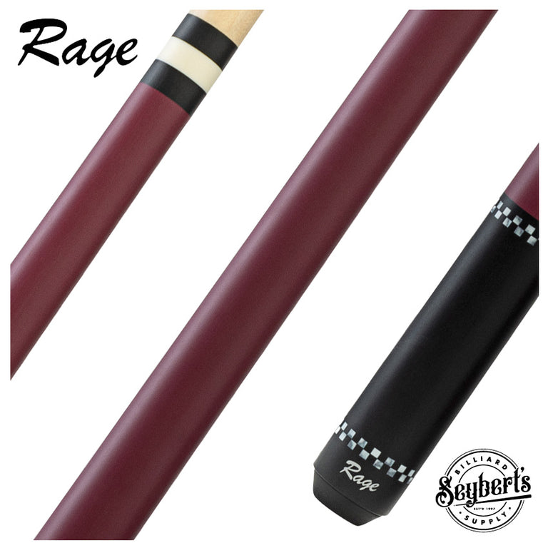 Rage Plum Red with Checkers Wrapless Play Cue