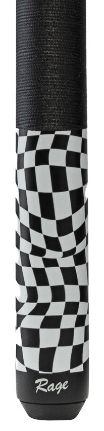 Rage Black Warped Checkers Pool Cue with Nylon Wrap