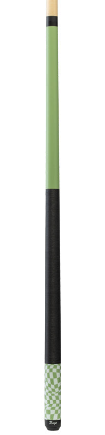 Rage Lime Green Warped Checkers Pool Cue with Pressed Nylon Wrap