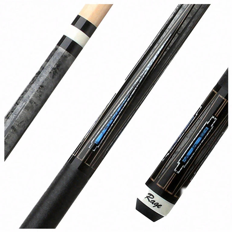 Rage Blue Deco Graphic Pool Cue with Black Nylon Wrap