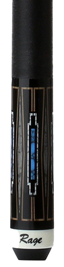 Rage Blue Deco Graphic Pool Cue with Black Nylon Wrap