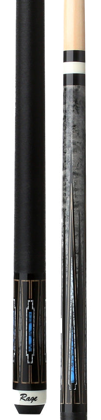 Rage Blue Deco Graphic Pool Cue with Black Nylon Wrap