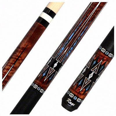 Rage 12 Point Graphic Brown/ Turquoise Pool Cue - RG220
