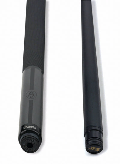 JFlowers Legends Series Rodney Morris Gray Pool Cue with Black Lizard Wrap and Carbon Shaft
