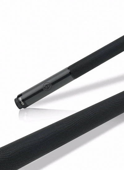 JFlowers Legends Series Rodney Morris Gray Pool Cue with Black Lizard Wrap and Carbon Shaft