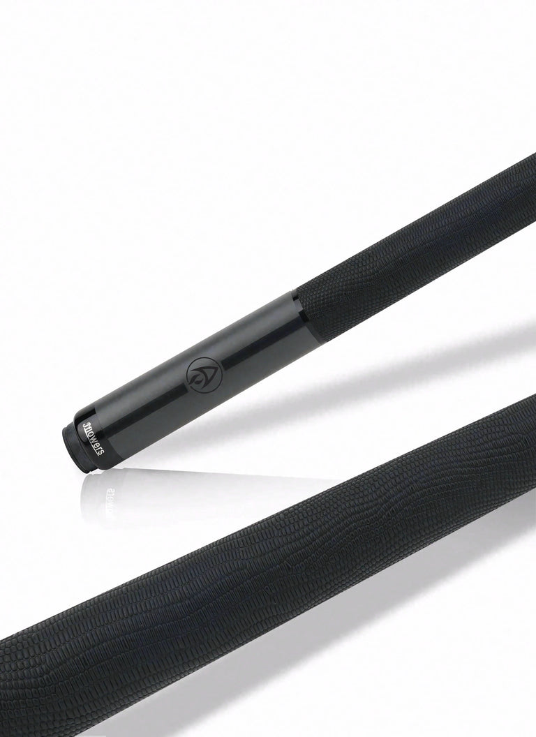 JFlowers Legends Series Rodney Morris Gray Pool Cue with Black Lizard Wrap and Carbon Shaft