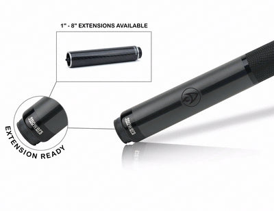 JFlowers Legends Series Rodney Morris Gray Pool Cue with Black Lizard Wrap and Carbon Shaft