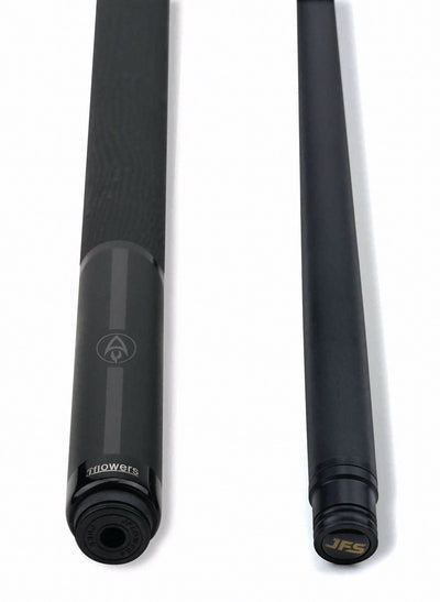 JFlowers Legends Series Rodney Morris Black Pool Cue with Black Lizard Wrap and Carbon Shaft