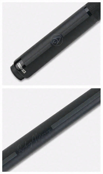 JFlowers Legends Series Rodney Morris Black Pool Cue with Black Lizard Wrap and Carbon Shaft