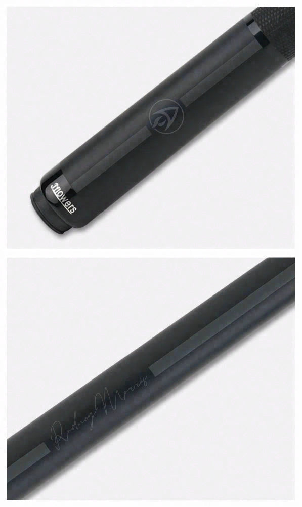 JFlowers Legends Series Rodney Morris Black Pool Cue with Black Lizard Wrap and Carbon Shaft