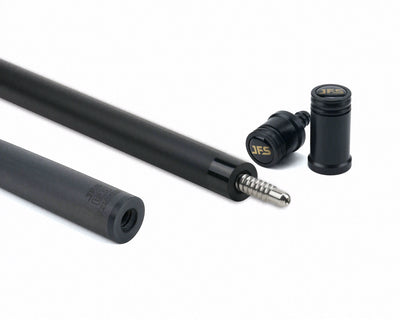 JFlowers Legends Series Rodney Morris Black Pool Cue with Black Lizard Wrap and Carbon Shaft