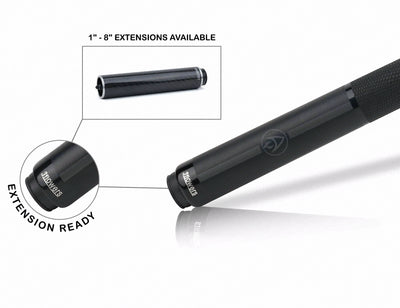 JFlowers Legends Series Rodney Morris Black Pool Cue with Black Lizard Wrap and Carbon Shaft