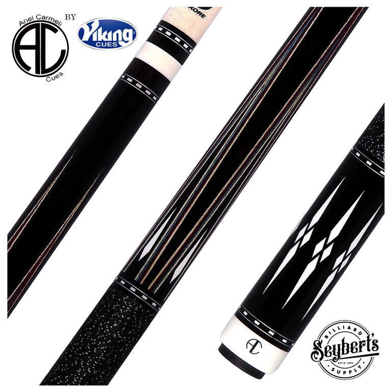 Ariel Carmeli by Viking Diamond Series Silver Diamond Pool Cue with Vikore Shaft - SG-AC-SD